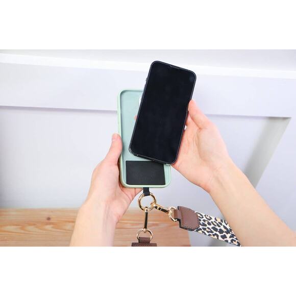 Clip & Go Phone Purse Crossbody Strap Zippered Pouch Black White Paw Prints - Picture 8 of 11